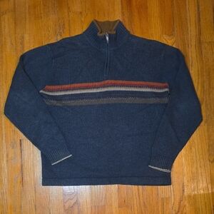 Columbia Size Large Quarter Zip Striped Sweater